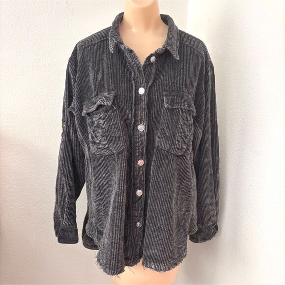 We The Free People Womens Dawn Break Shacket Size Small Embroidered Grunge - Picture 2 of 9